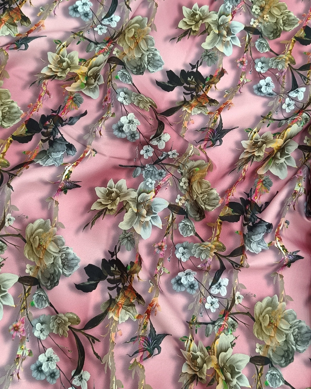 Printed Crepe Digital Peach Colour 44 Inches Width