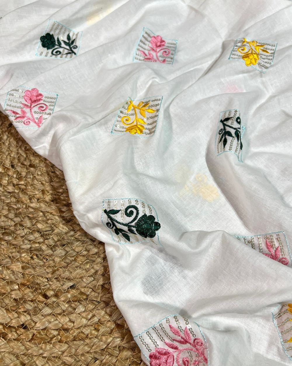 Cotton Work White Colour 44 Inches Width