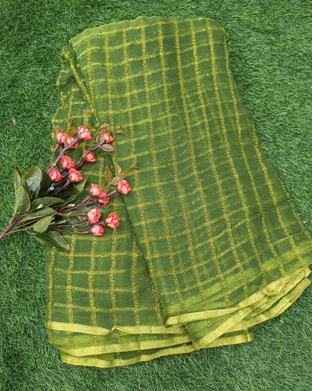 Viscose Work Green Colour 43 Inches Width