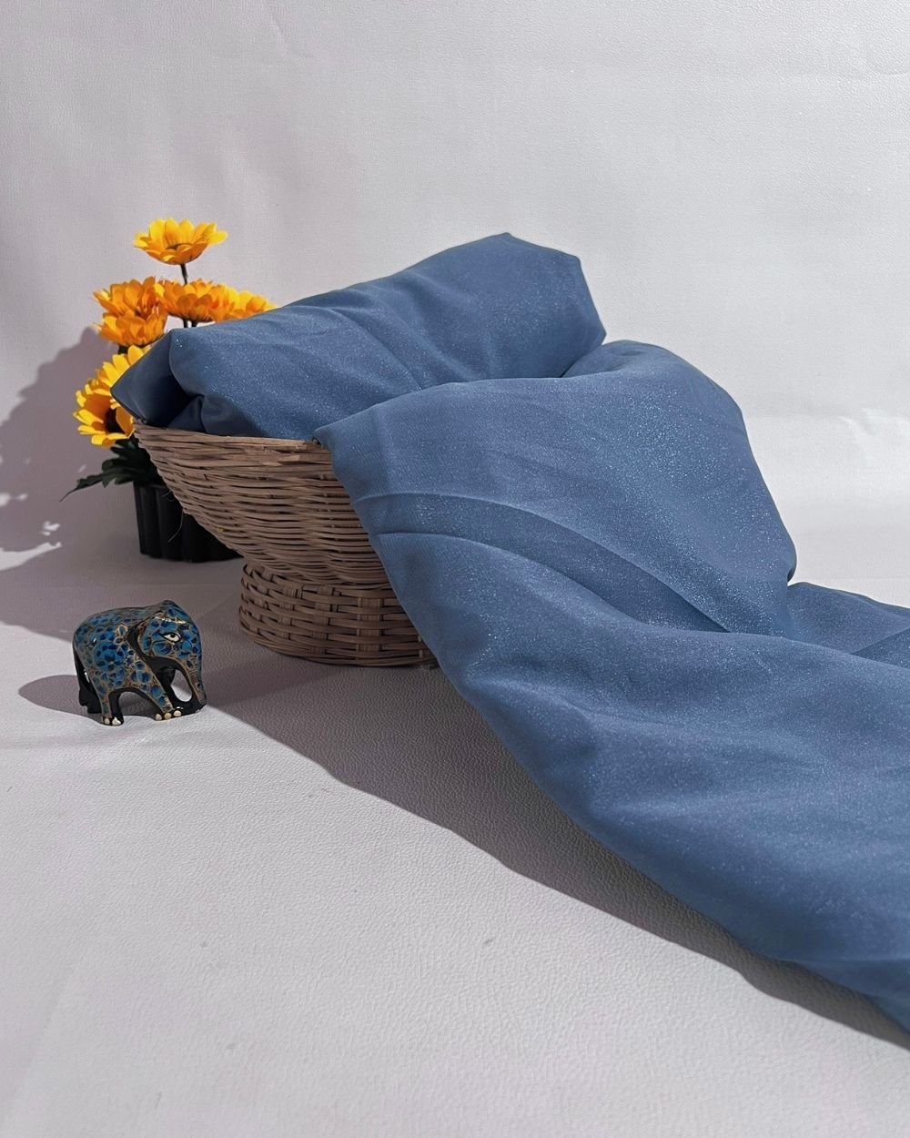 Plain Star Georgette Bluish Grey Colour 44 Inches Width