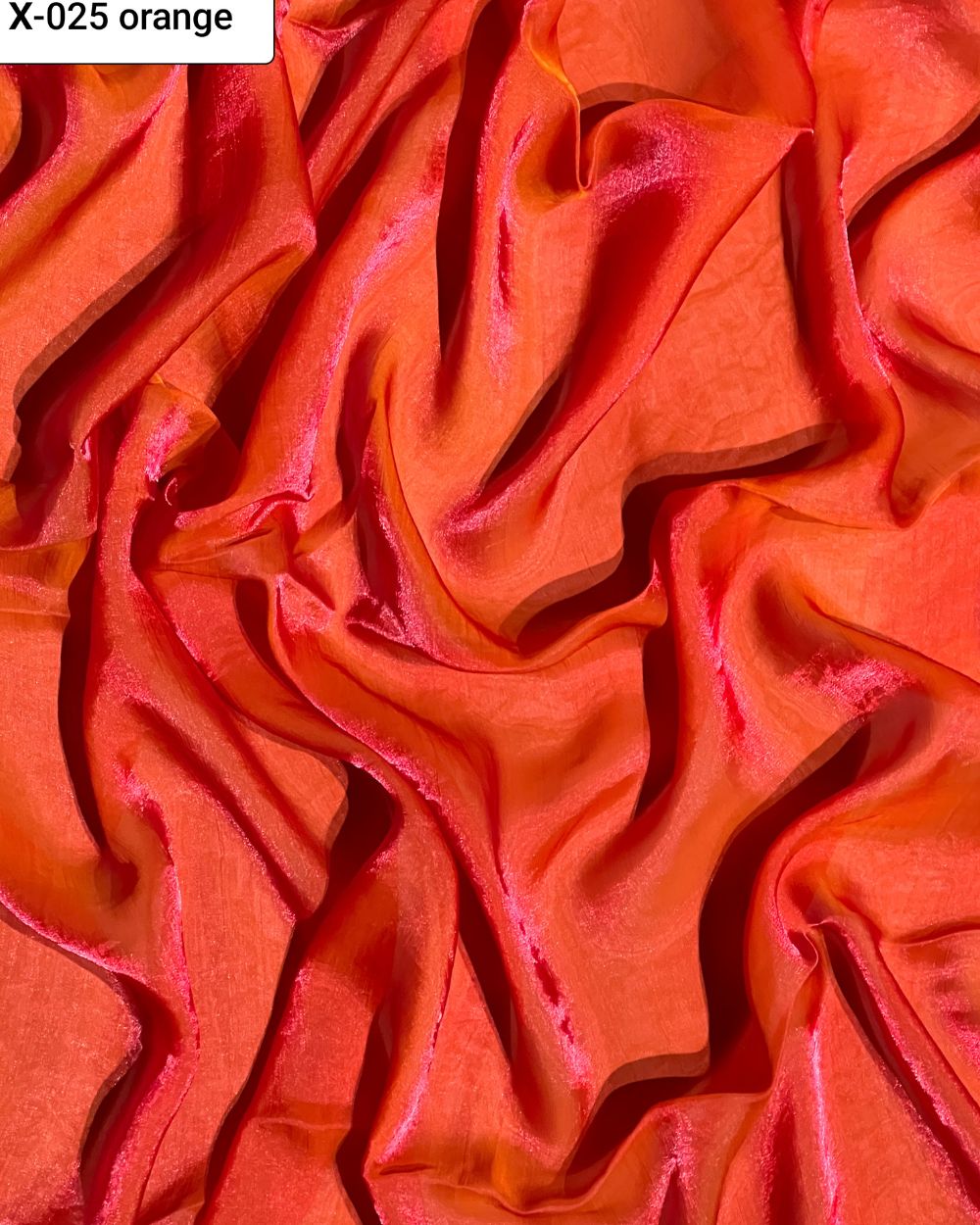 Plain Space Silk (Fendy Satin) Orange Colour 45 Inches Width