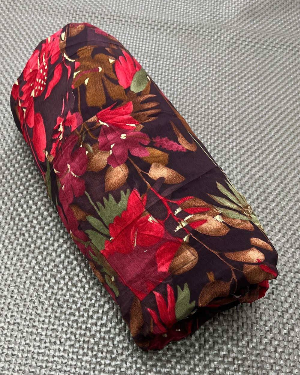 Printed Chinnon Dark Brown Colour 42 Inches Width