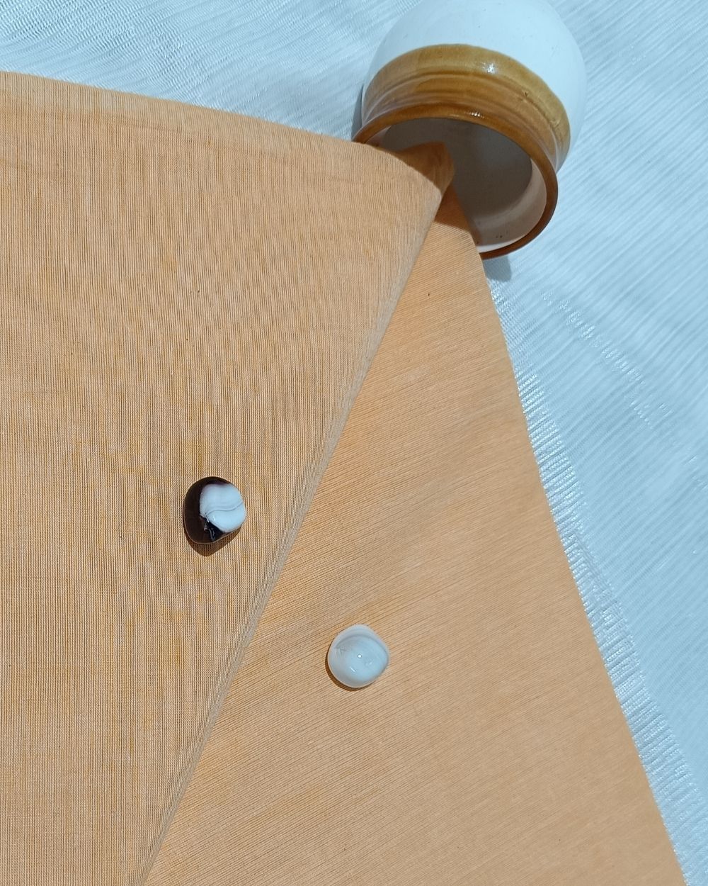 Plain Khadi Cotton Fabric Peach Colour 45 Inches Width