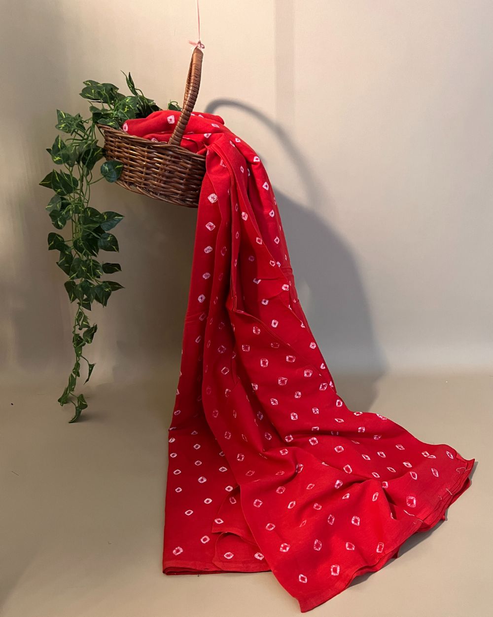 Pure Soft Cotton Bandhani Print Red Colour 44 Inches Width