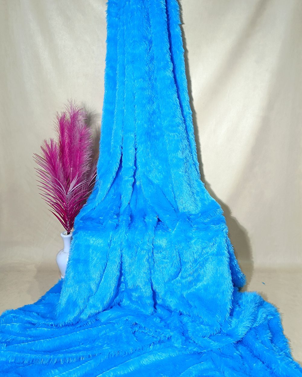 Imported Fur Sky Blue Colour 60 Inches Width
