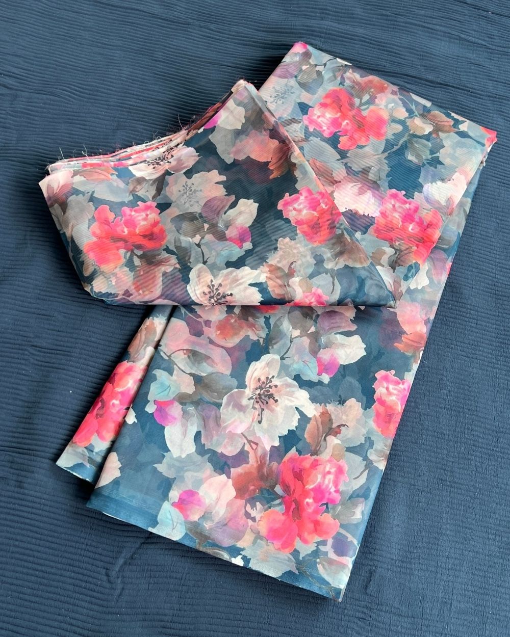 Premium Printed Organza Multicolor 42 Inches Width