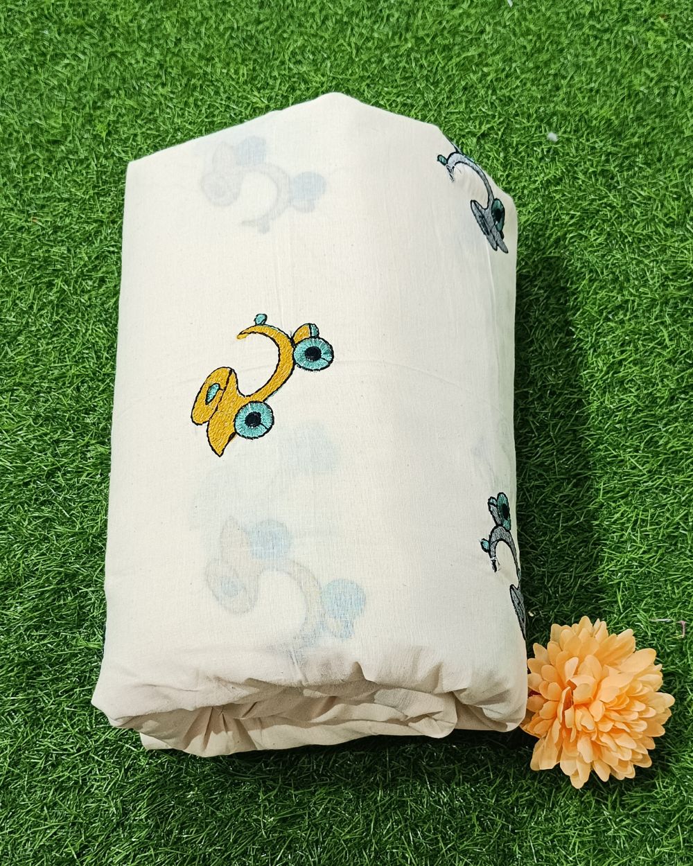 Kora Cotton Work Multicolor 45 Inches Width
