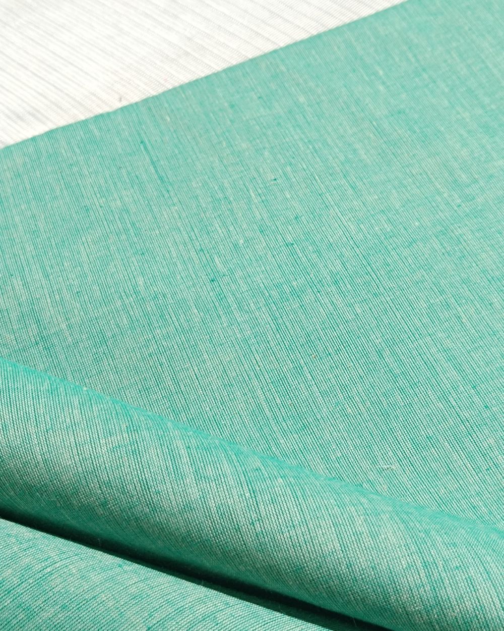 Plain Khadi Cotton Fabric Turquoise Green Colour 45 Inches Width