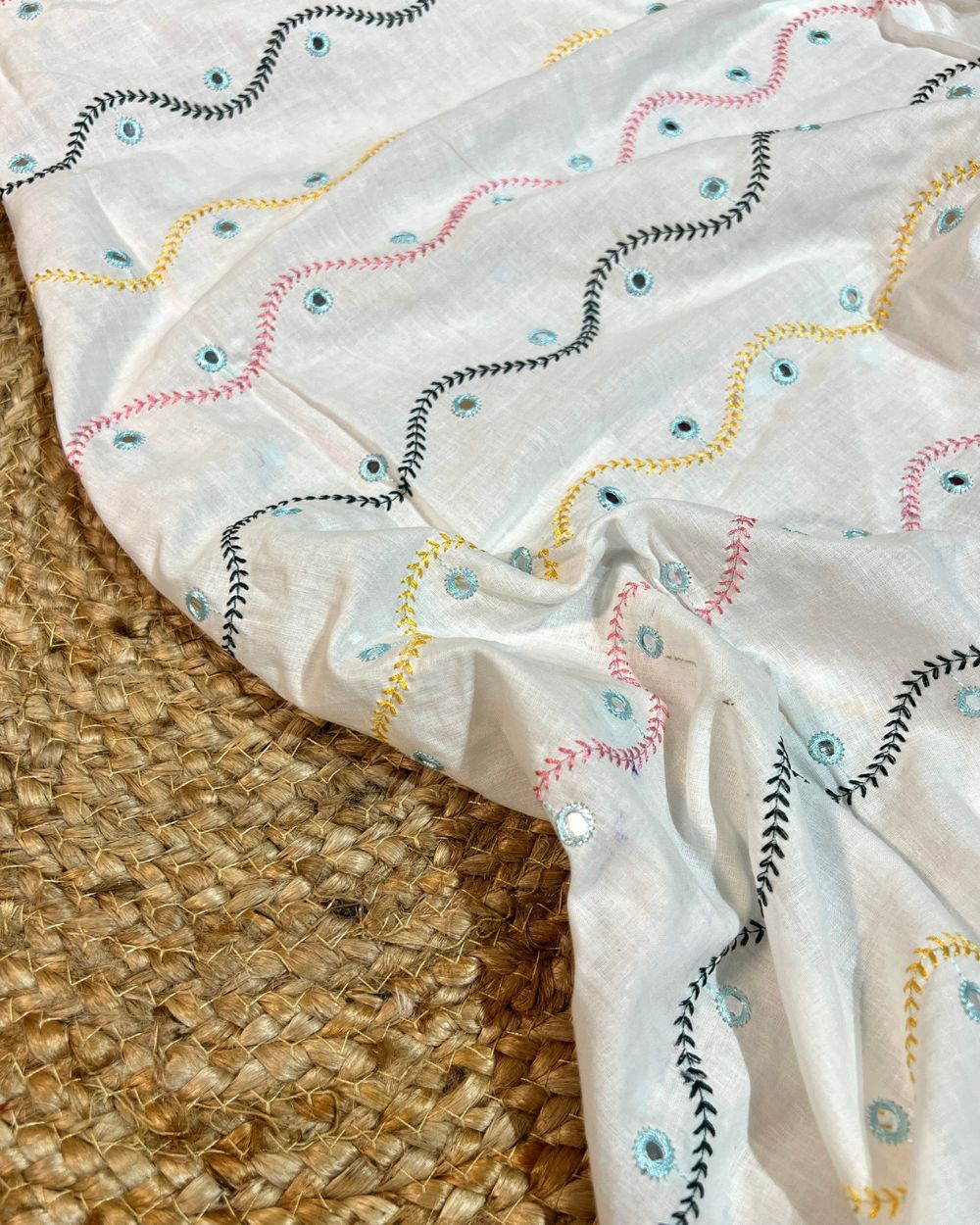 Cotton Work White Colour 44 Inches Width