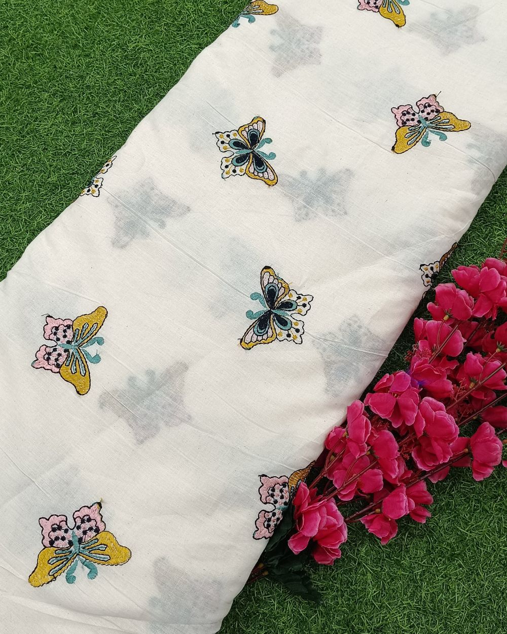 Kora Cotton Work Multicolor 45 Inches Width