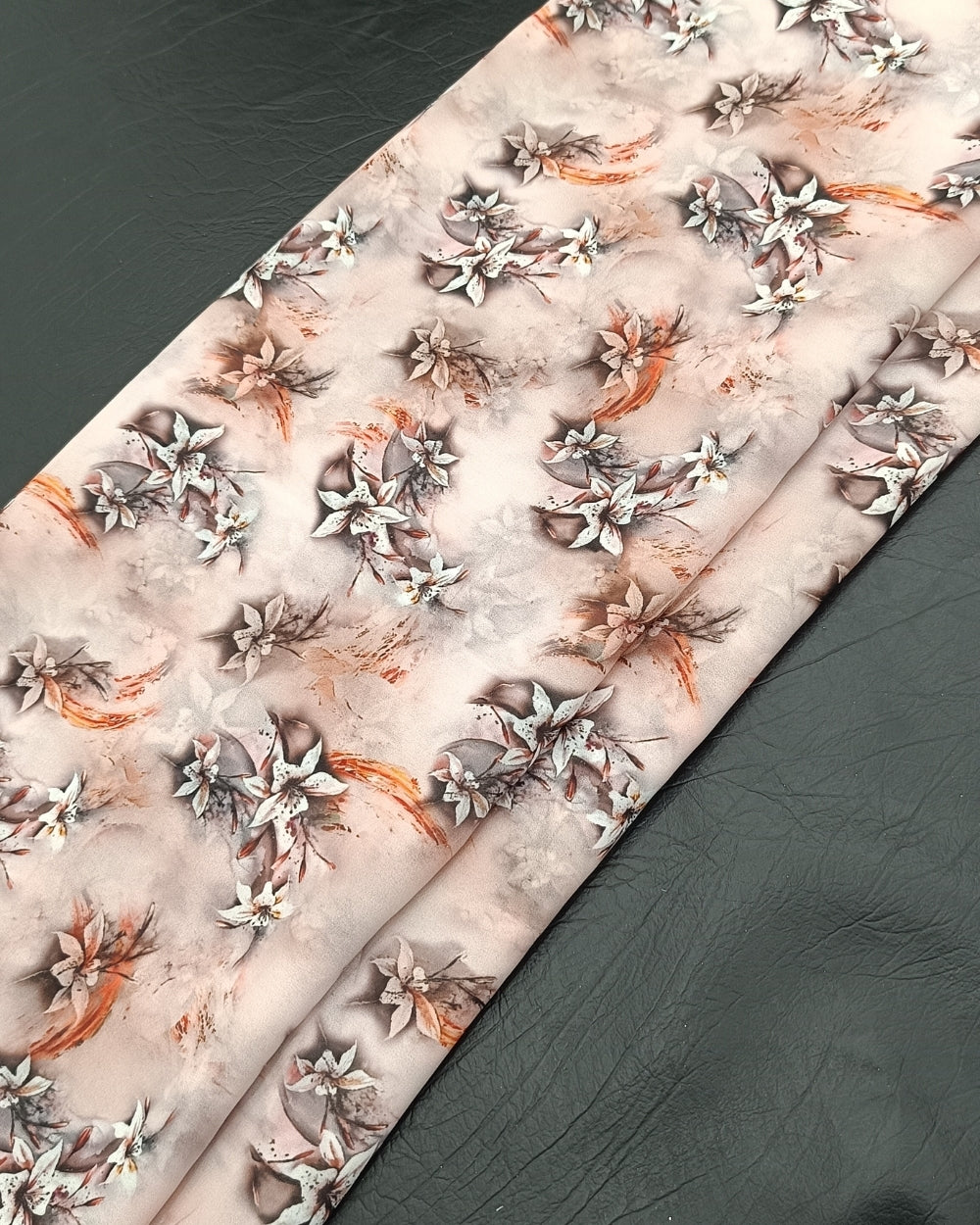 Fox Georgette Digital Print Light Peach Colour 44 Inches Width