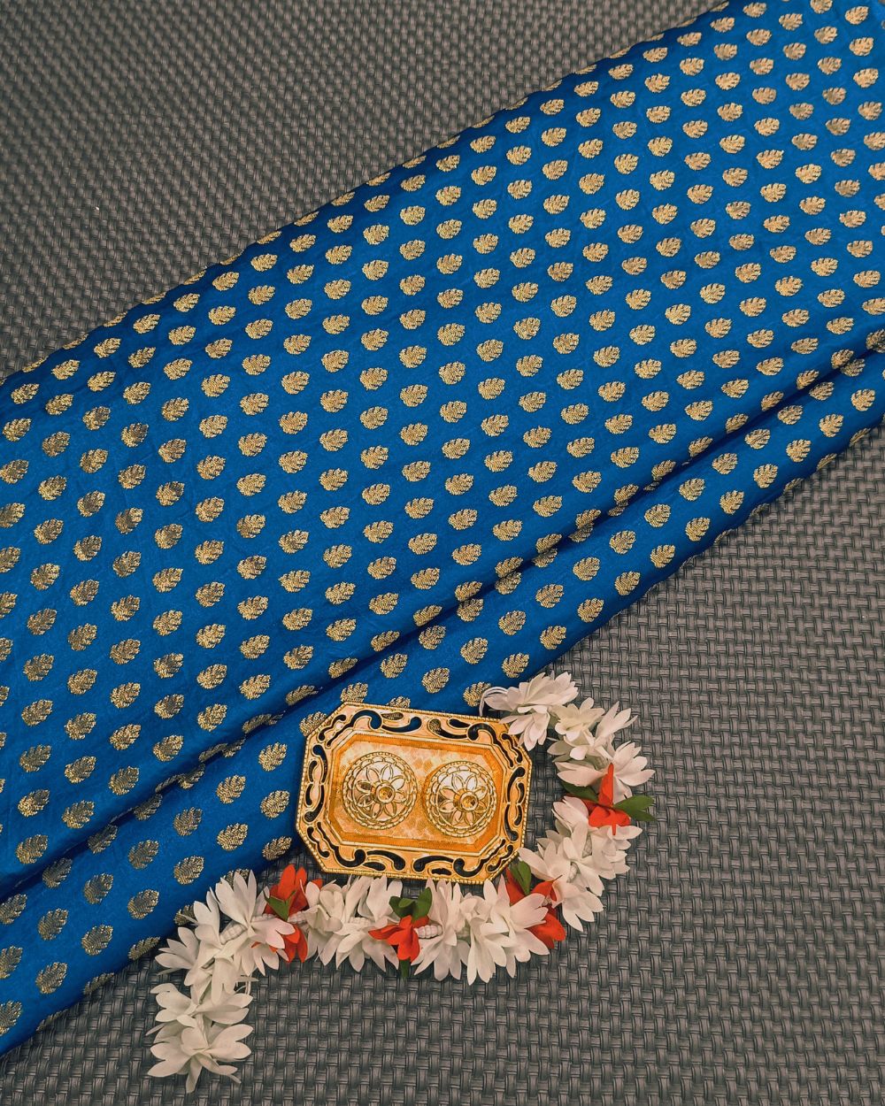Banarasi Dark Blue Colour 42 Inches Width