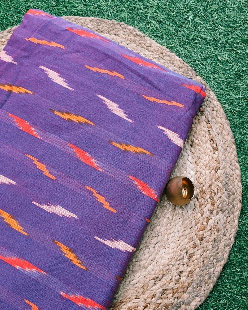 Woven Pure Cotton Ikat Lavender Colour 42 Inches Width