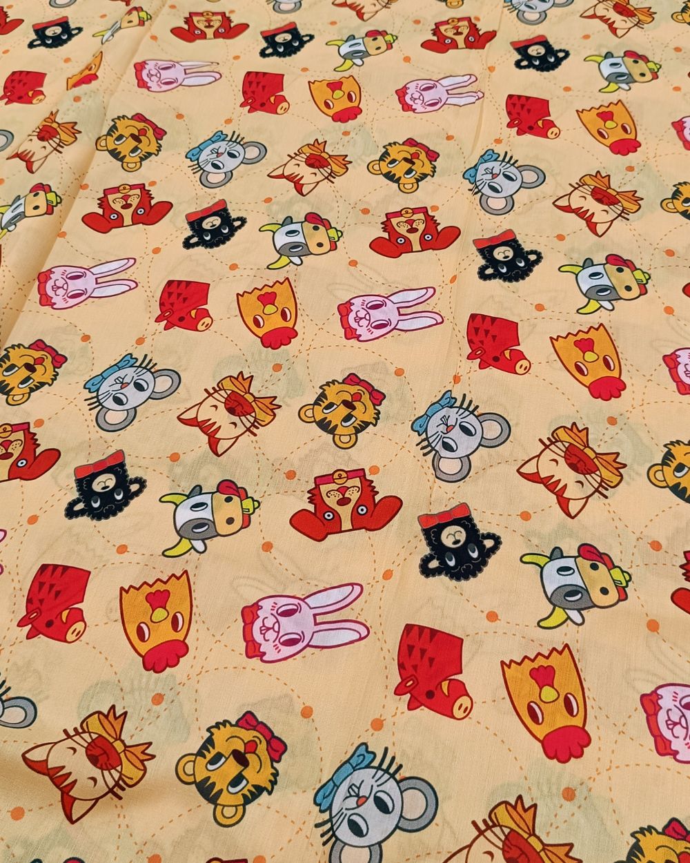 Pure Soft Printed Cotton Peach Colour 44 Inches Width