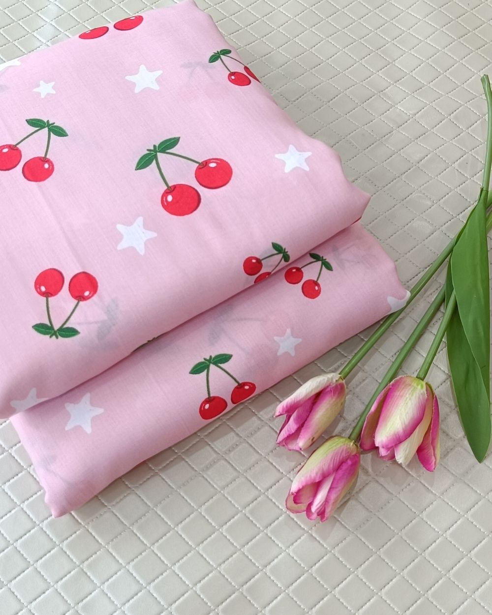 Soft Cotton with Kids Print (Baby/Nursery) Light Peach Colour 44 Inches Width