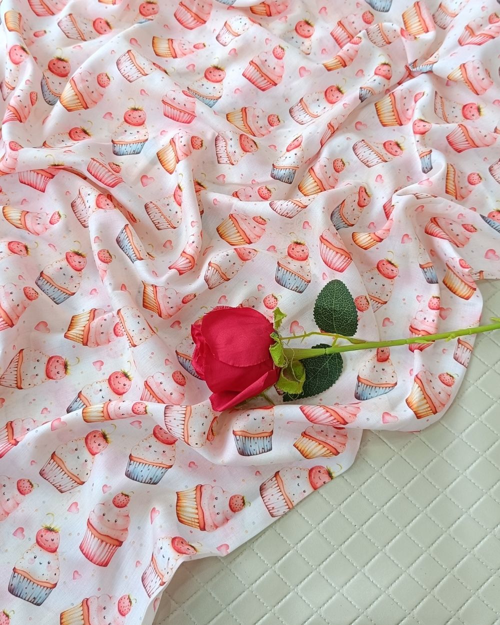 Soft Cotton with Kids Print (Baby/Nursery) White Colour 44 Inches Width