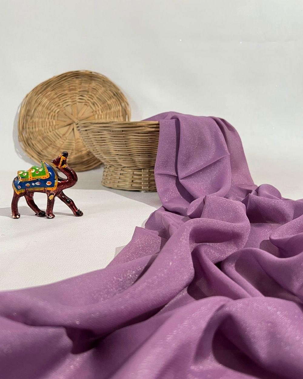 Plain Star Georgette Dark Lavender Colour 44 Inches Width