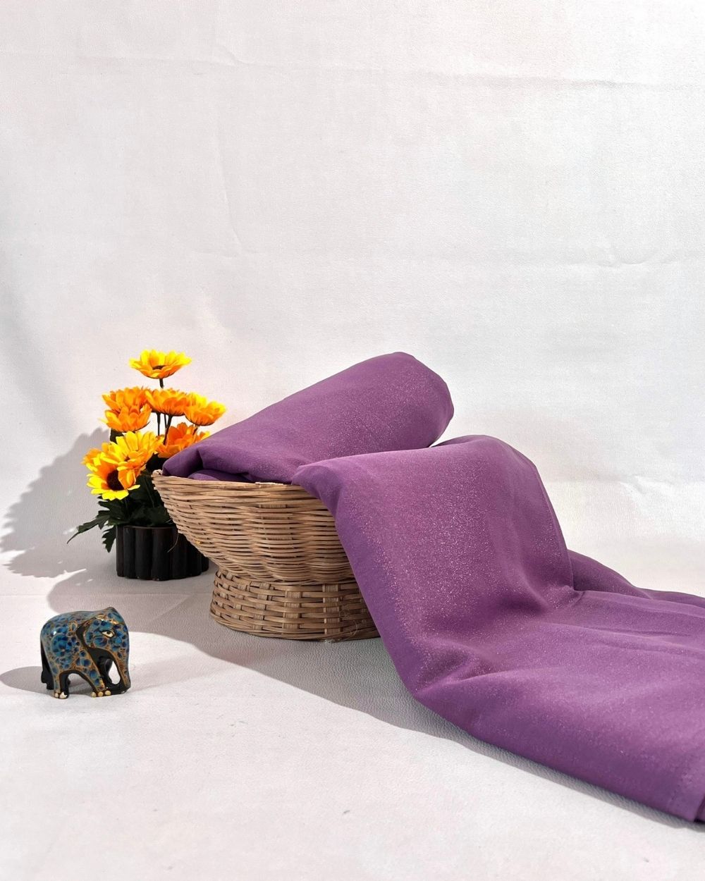 Plain Star Georgette Dark Lavender Colour 44 Inches Width