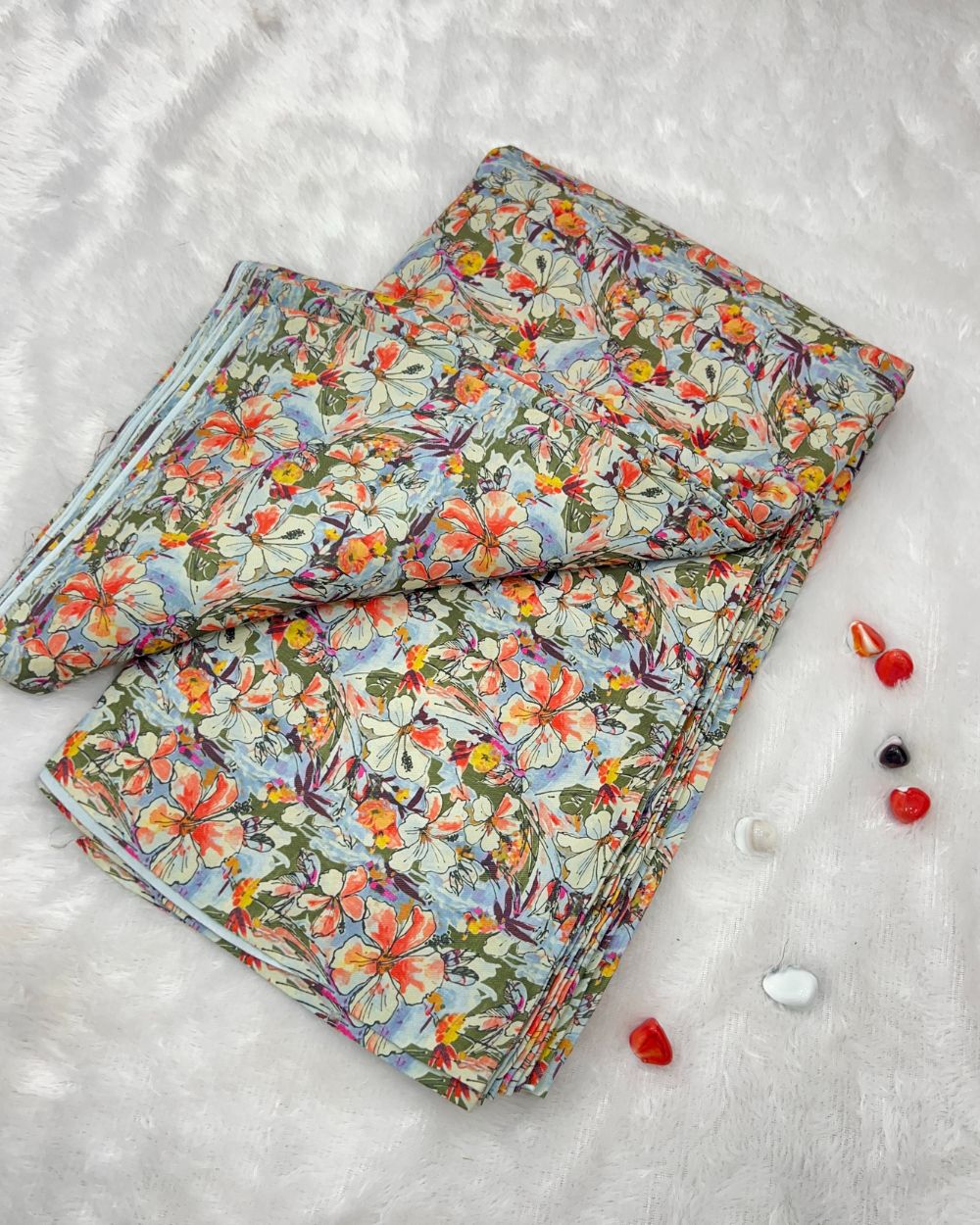 Printed Cotton Mix Pashmina Multicolor 42 Inches Width