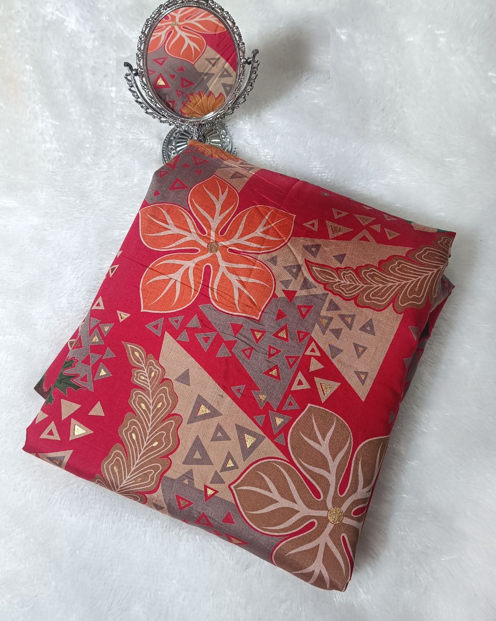 Printed Muslin (Foil) Red Colour 42 Inches Width