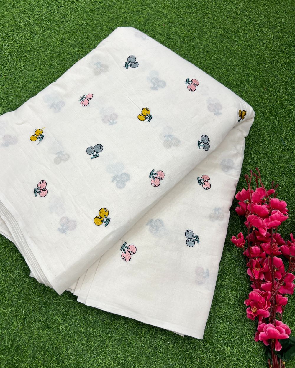 Kora Cotton Work Multicolor 45 Inches Width