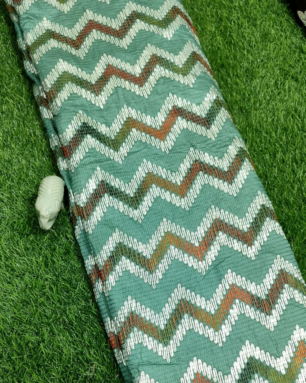 Muslin Gotapatti Work Pista Colour 44 Inches Width