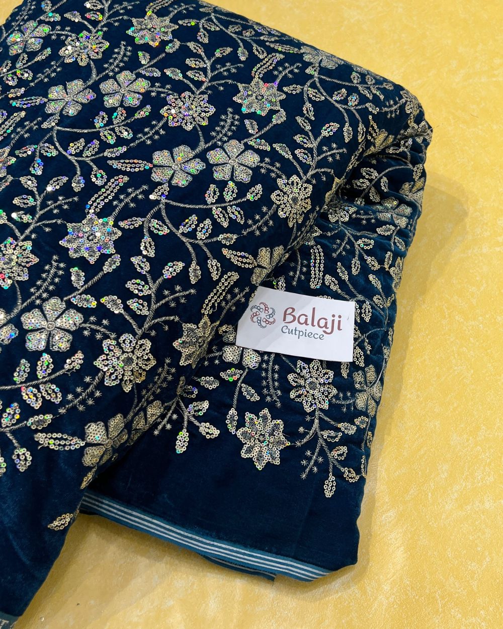Velvet Work Kerosene Colour 42 Inches Width