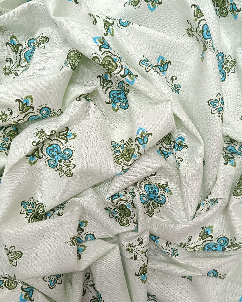 Printed Cotton Light Pista Colour 42 Inches Width
