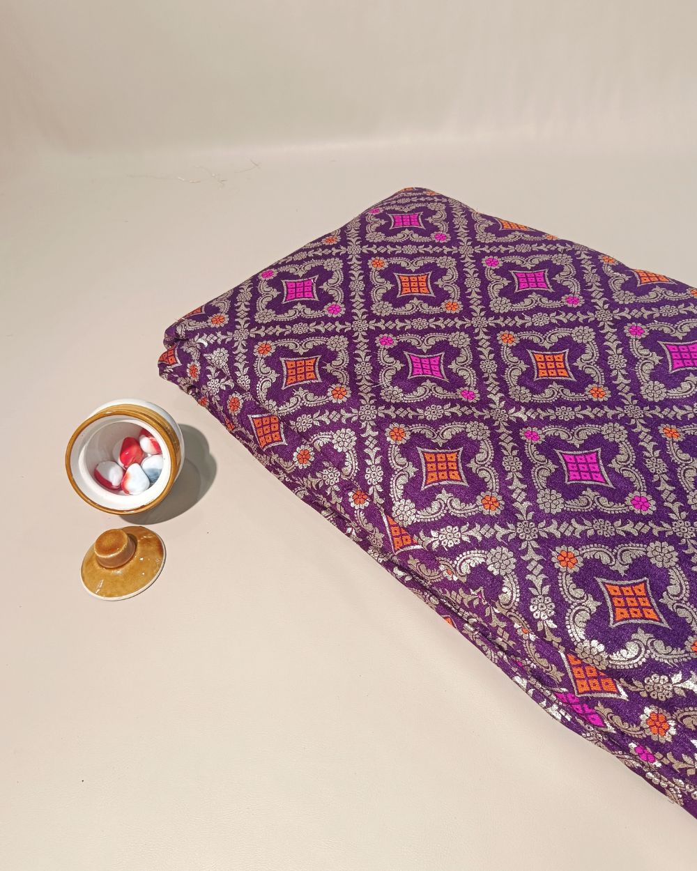 Jacquard Brocade Purple Colour 42 Inches Width