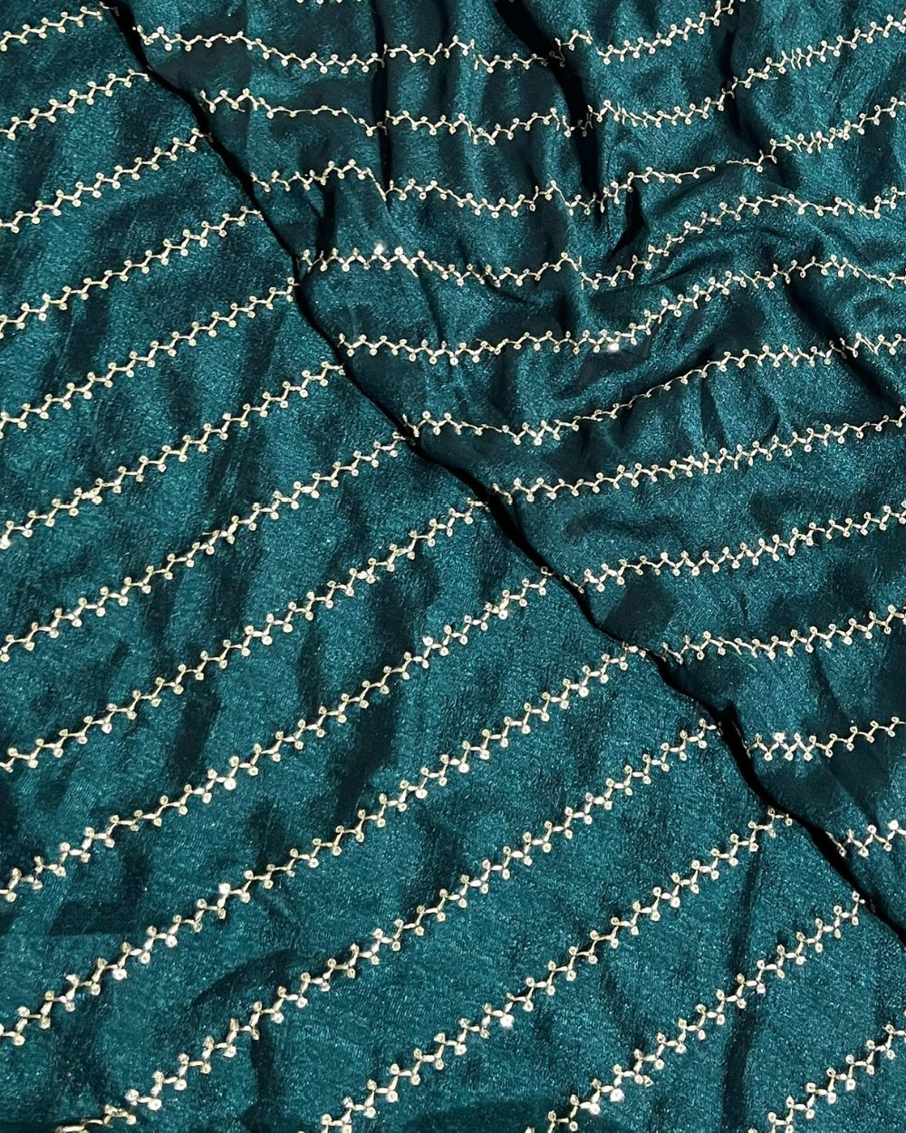 Vichitra Silk Work Peacock Green (Morpankhi) Colour 44 Inches Width