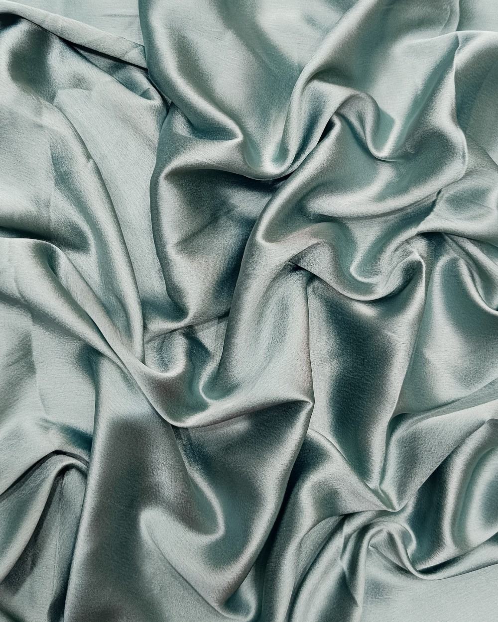 Plain Japan Satin Greyish Turquoise Colour 42 Inches Width