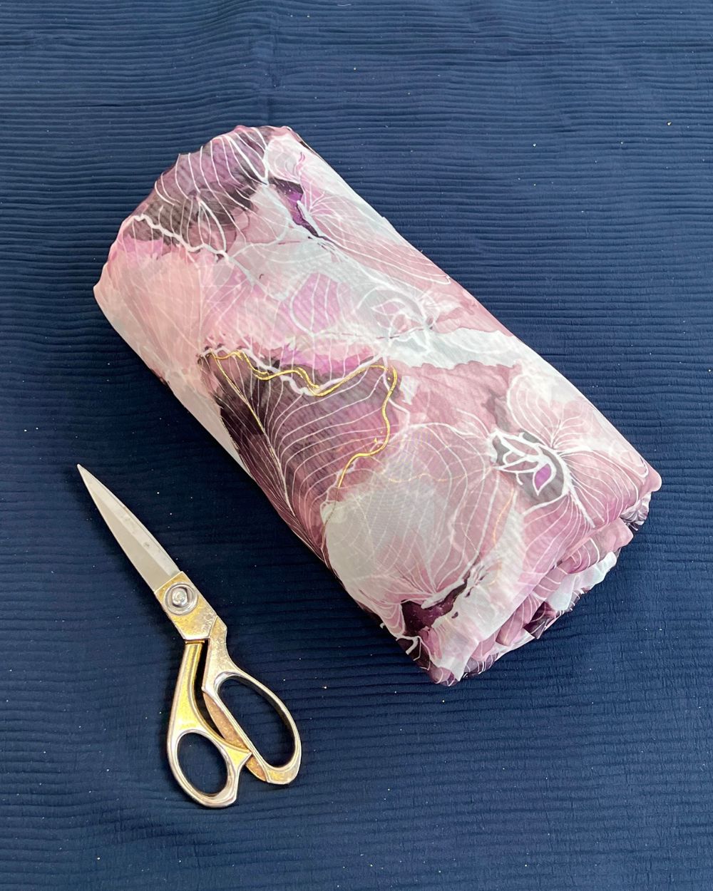 Premium Printed Organza Foil White Colour 43 Inches Width
