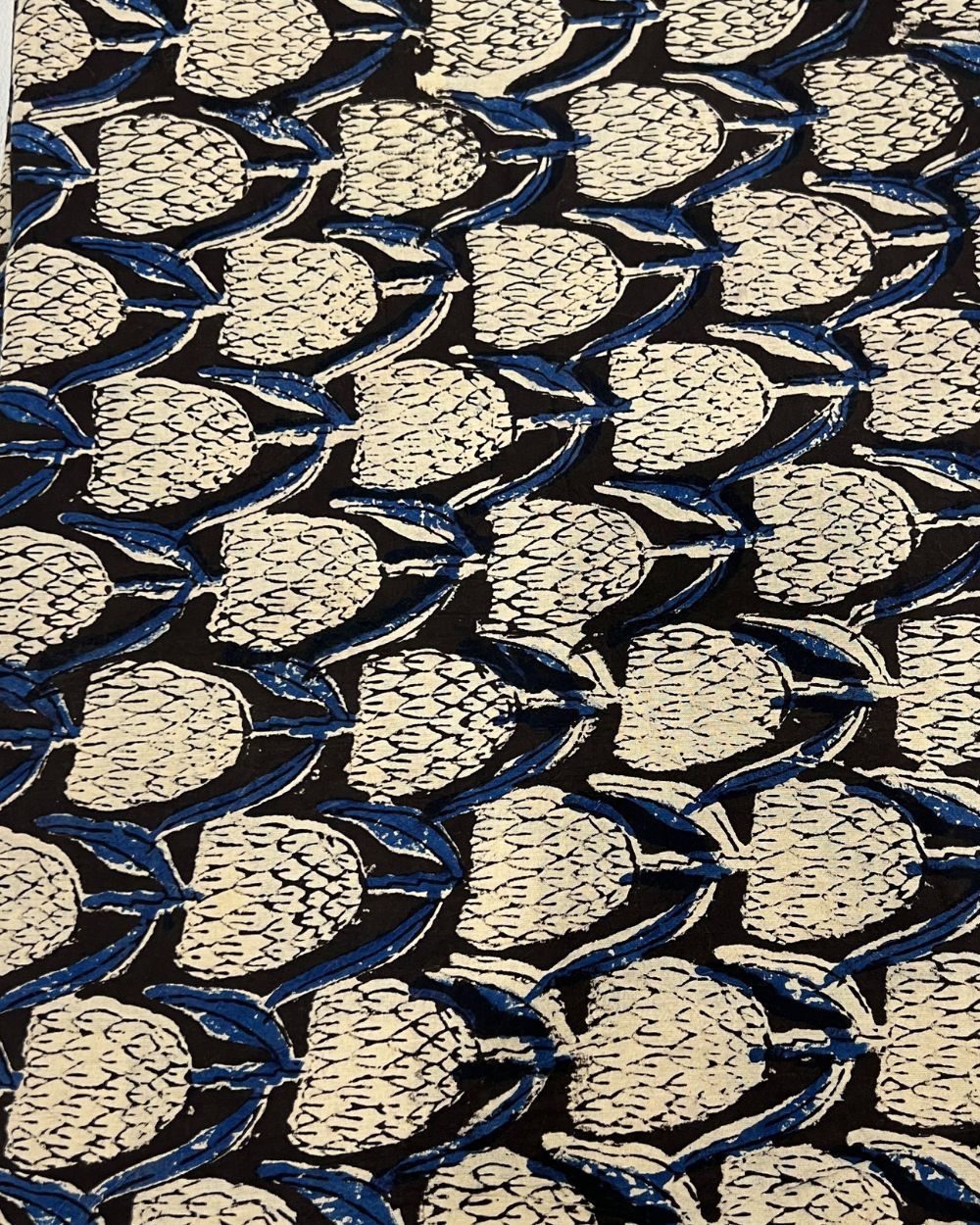 Bagru Hand Block Printed Cotton Black Colour 45 Inches Width