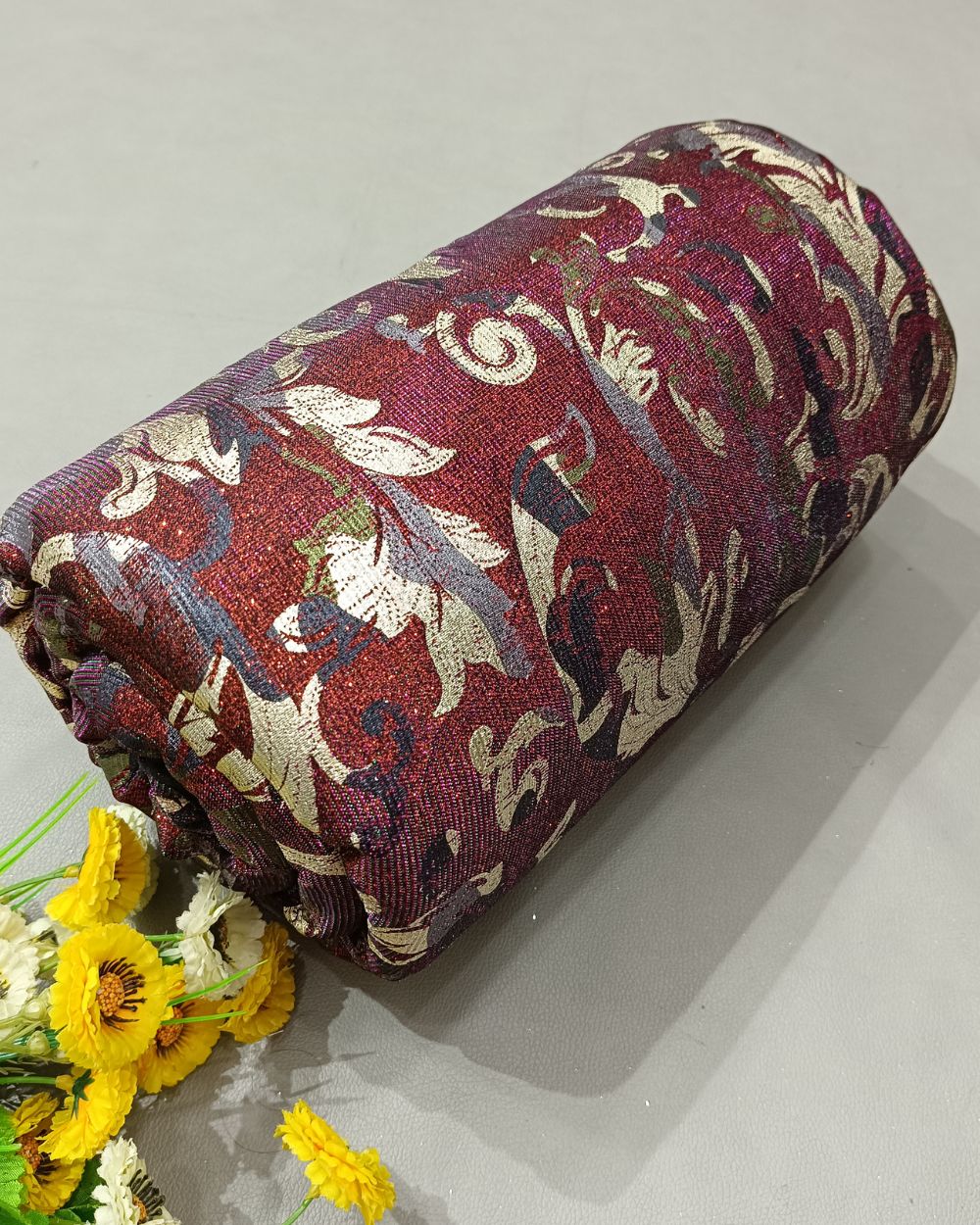Imported Digital Printed Sparkle Maroon Colour 58 Inches Width