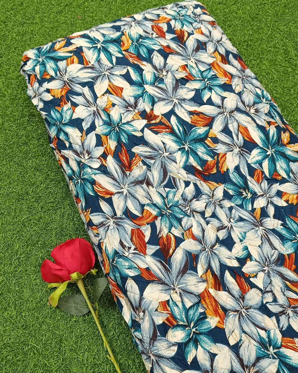 Rayon Foil Print Kerosene Colour 60 Inches Width