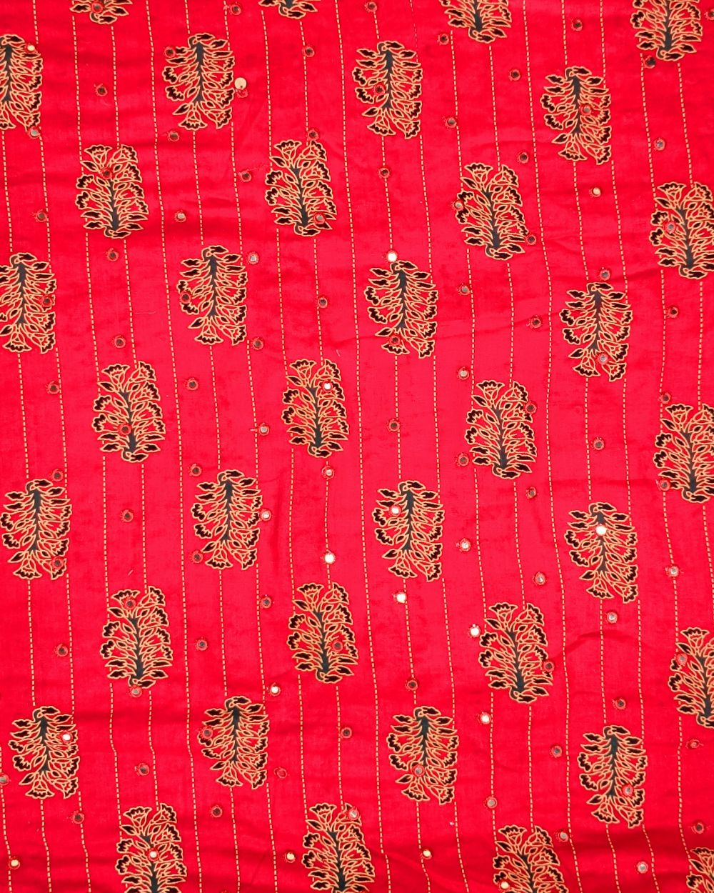 Cotton Abla Work Red Colour 42 Inches Width