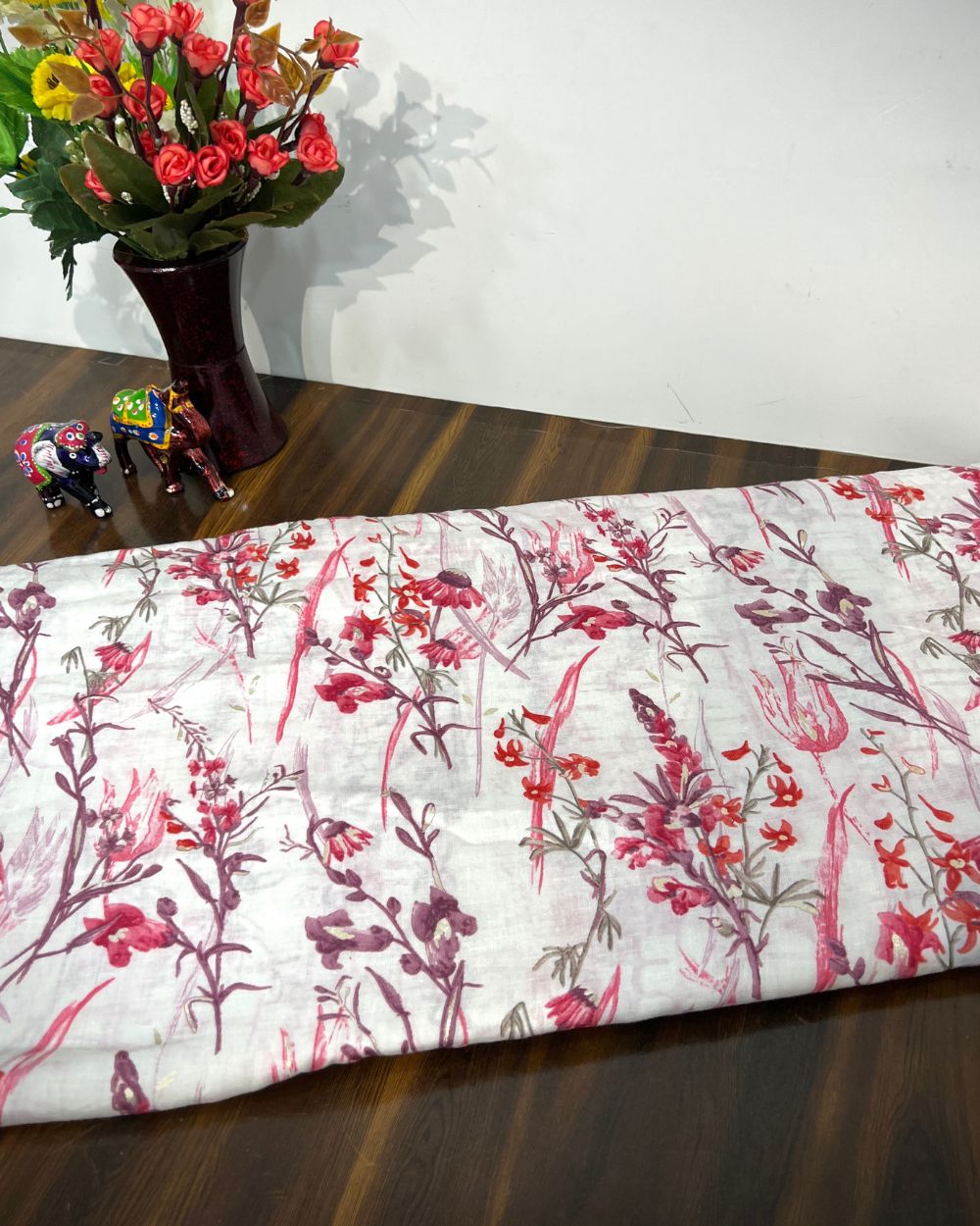 Mal Cotton with Foil White Colour 46 Inches Width