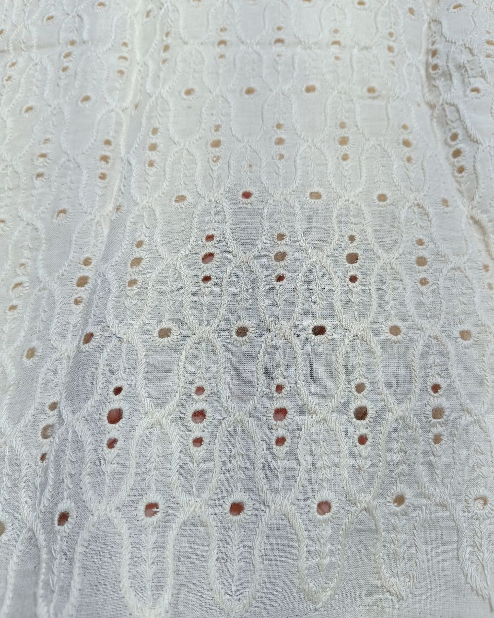 Dyeable Pure Cotton Hakoba Fabric Off White Colour 45 Inches Width