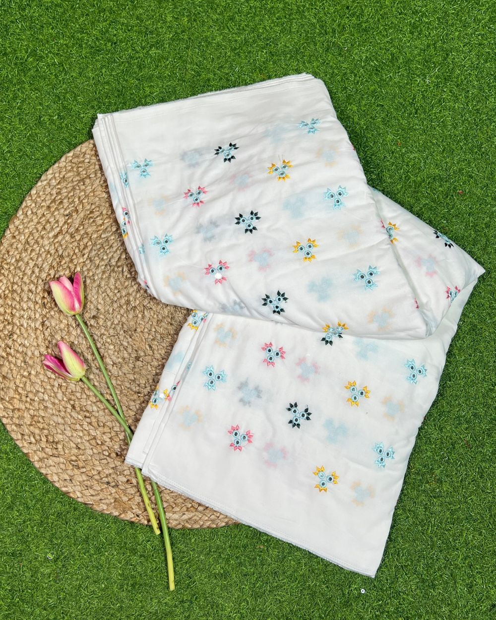 Cotton Work White Colour 44 Inches Width