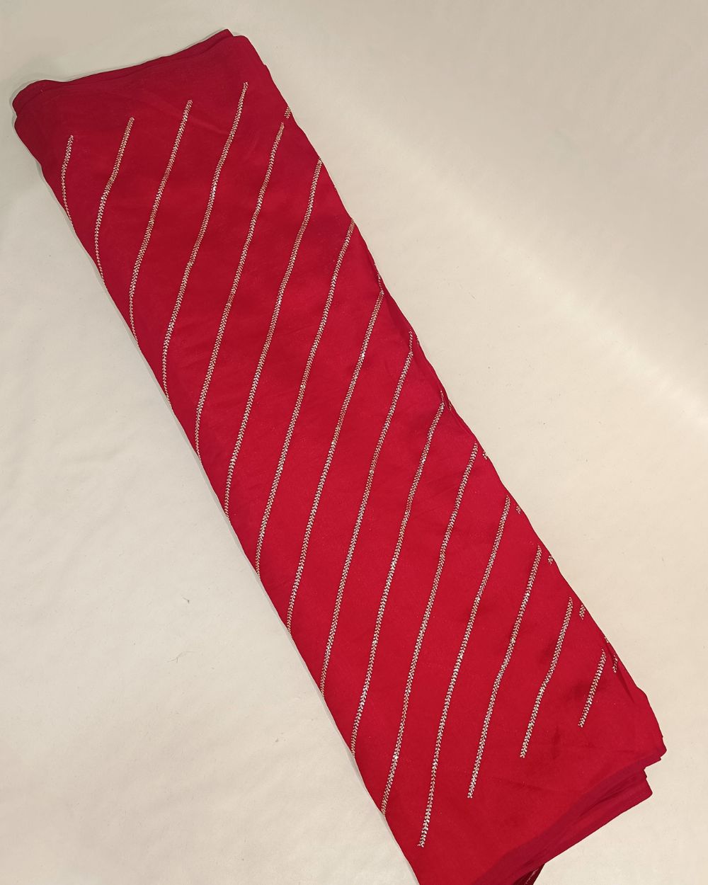 Vichitra Silk Work Red Colour 44 Inches Width