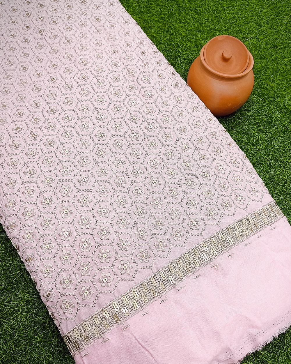 Rayon Work Light Baby Pink Colour 55 Inches Width
