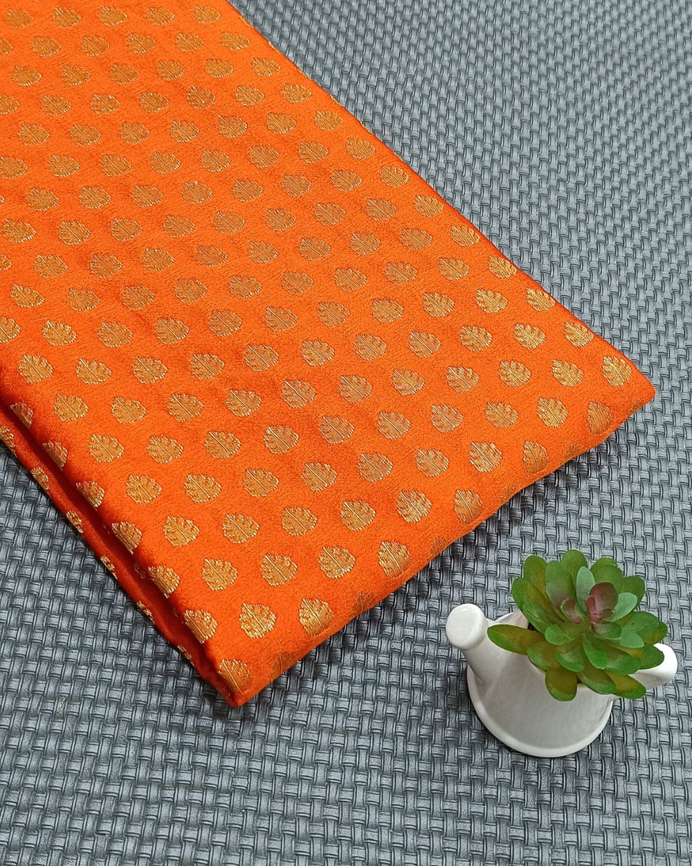 Banarasi Orange Colour 42 Inches Width