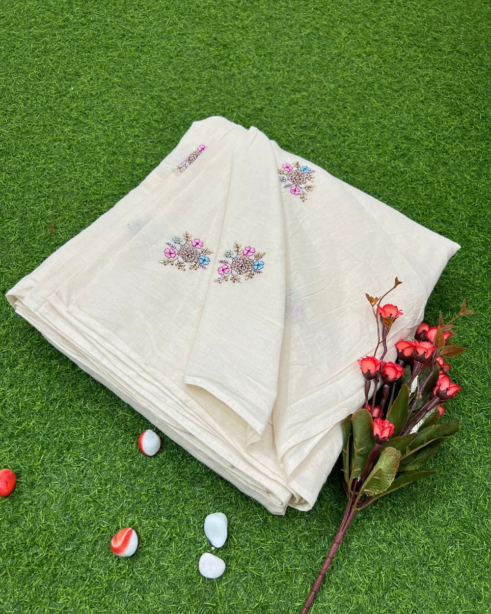 Kora Cotton Work Multicolor 45 Inches Width