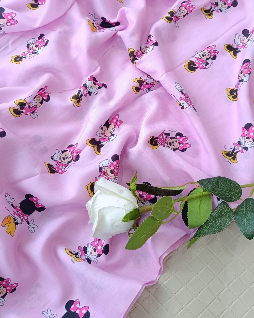 Soft Cotton with Kids Print (Baby/Nursery) Light Lavender Colour 44 Inches Width