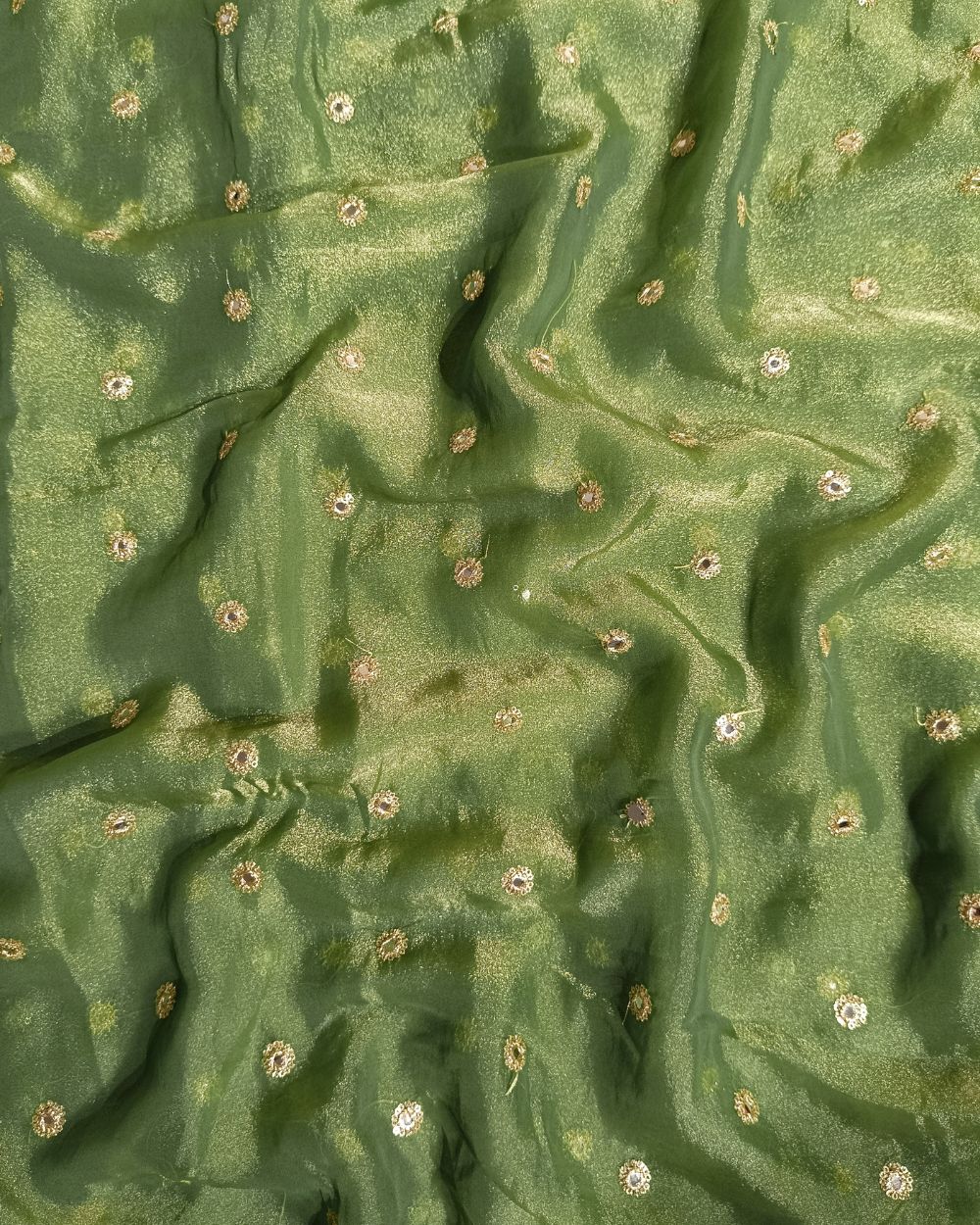 Premium NC Moss with Butti Work Light Pista Colour 44 Inches Width