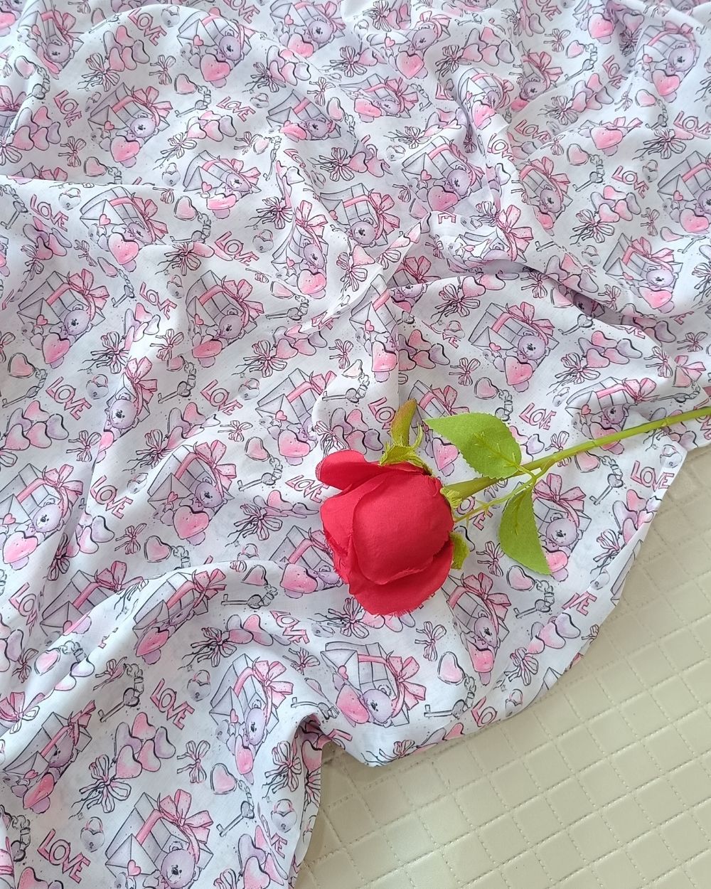 Soft Cotton with Kids Print (Baby/Nursery) White Colour 44 Inches Width