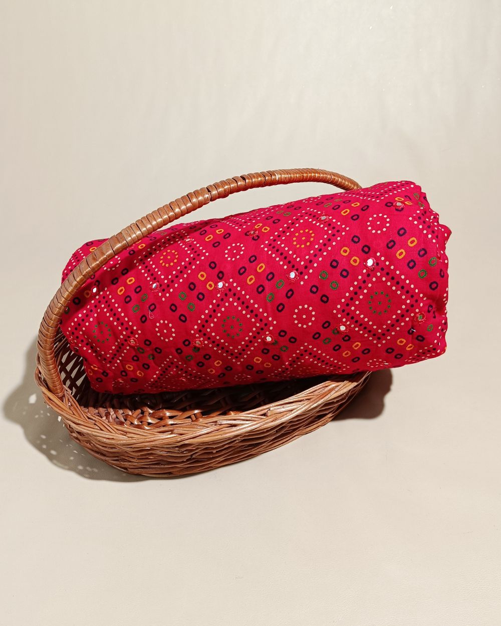 Cotton Abla Work Red Colour 44 Inches Width