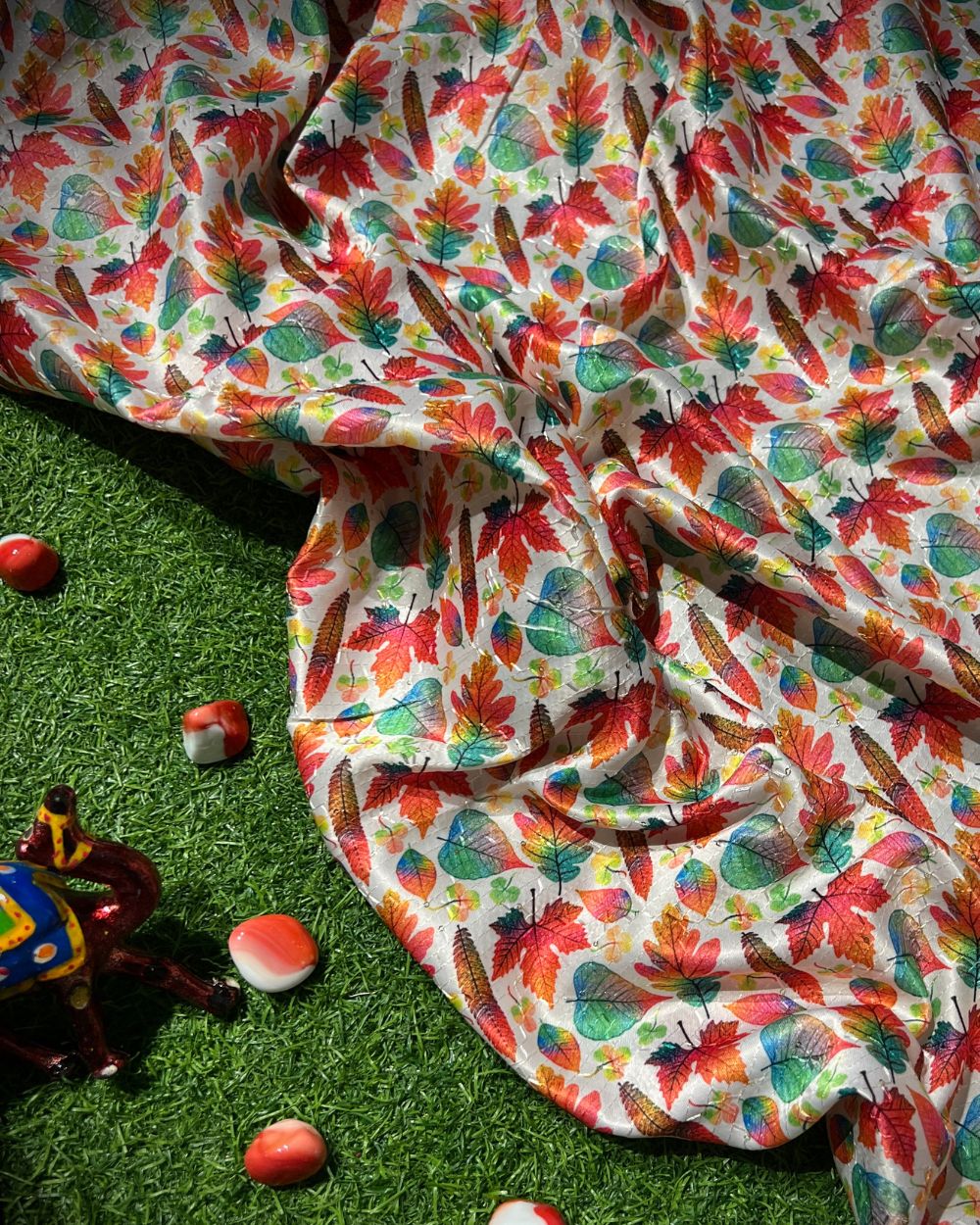 Silk Crochet Work Multicolor 42 Inches Width