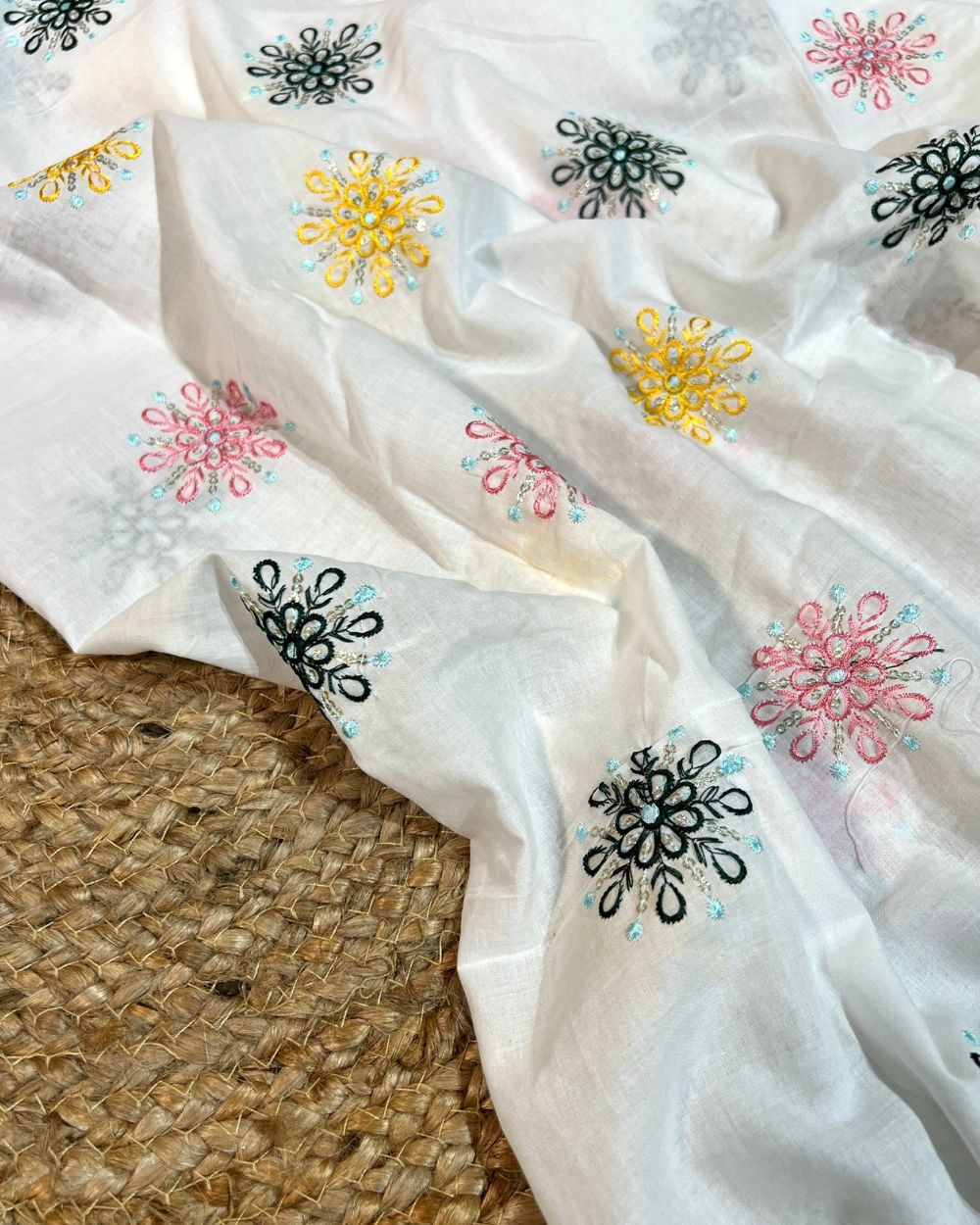 Cotton Work White Colour 44 Inches Width