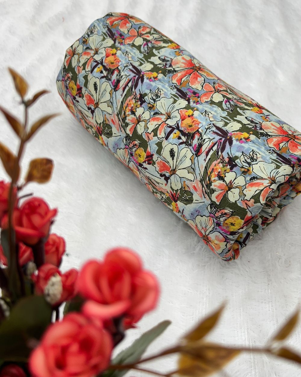 Printed Cotton Mix Pashmina Multicolor 42 Inches Width